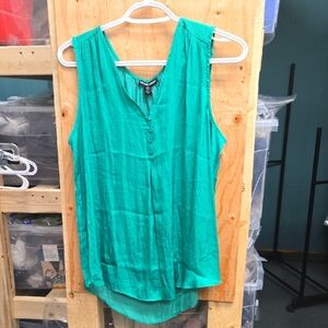 Hilary Radley Size S Teal Green Shimmery Tank Top Blouse